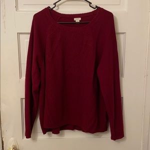 COPY - J. Crew | Red Sweater w/ leather elbow pat…